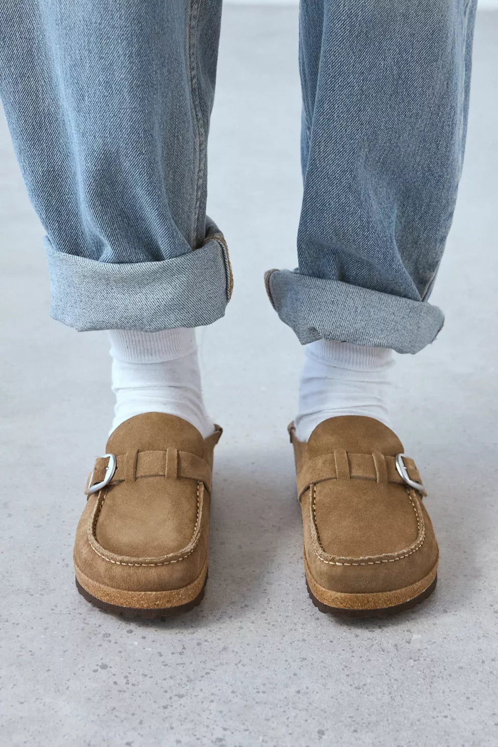 KLUUGG® Suede Penny Clogs.